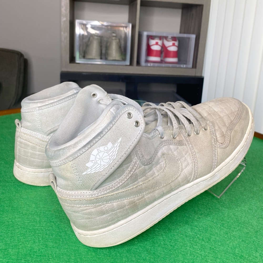 Jordan High-Top Sneakers in Light Gray and White